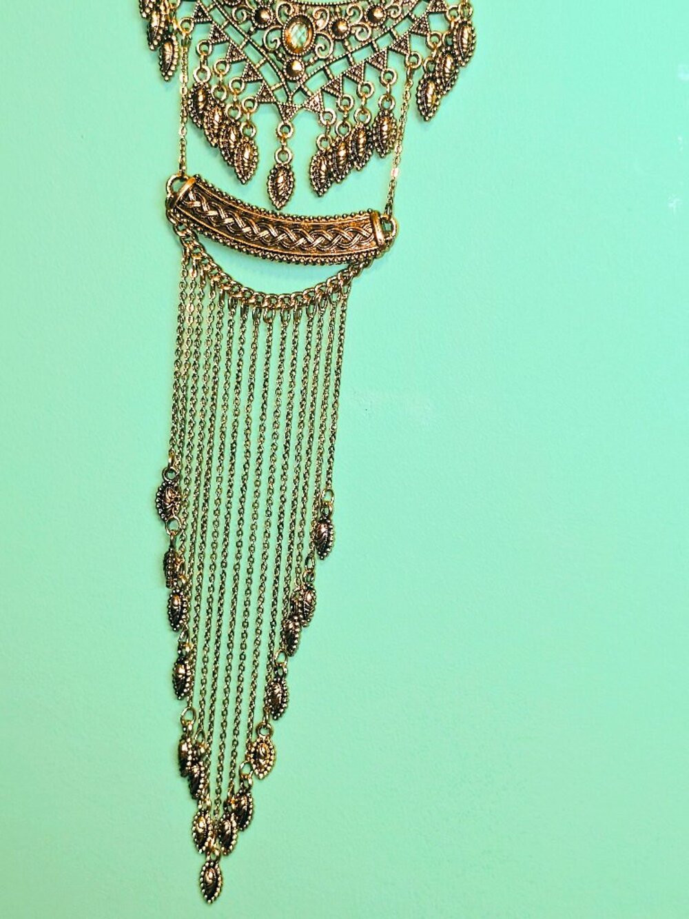 Beautiful Long bohemian statement bib necklace